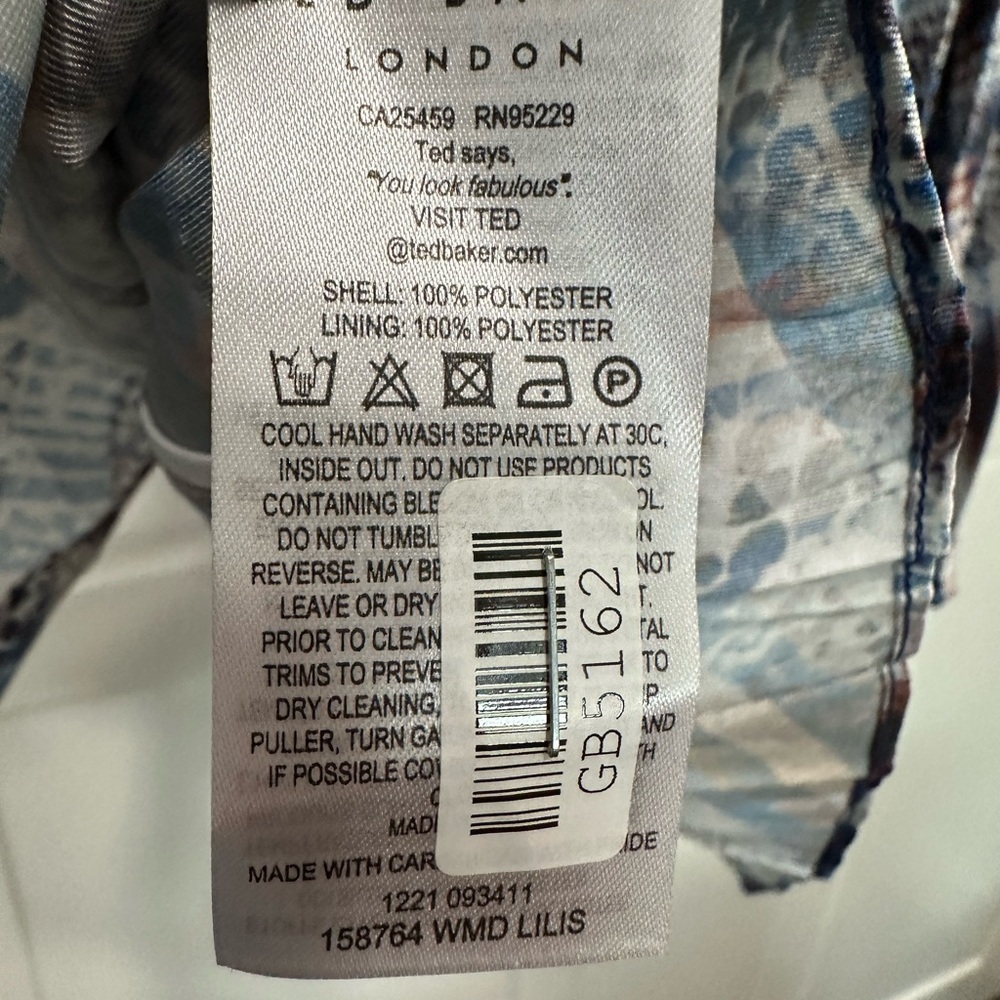 Ted Baker Lilis Quartz Print Midi Dress size 4 (US 10-12) long sleeve - Picture 15 of 15